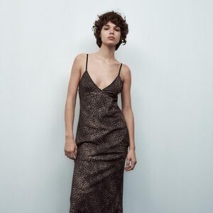 NWT Zara Leopard Long Dress